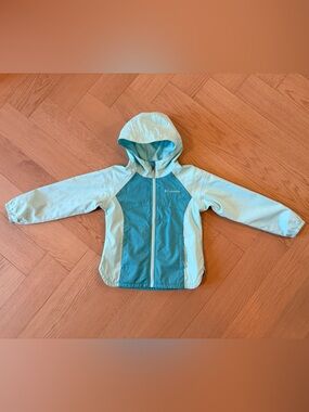 Columbia Two-Tone Aqua and Teal Hooded Jacket